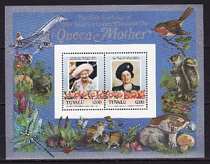 Тувалу, 1985, 85 лет королеве матери, блок